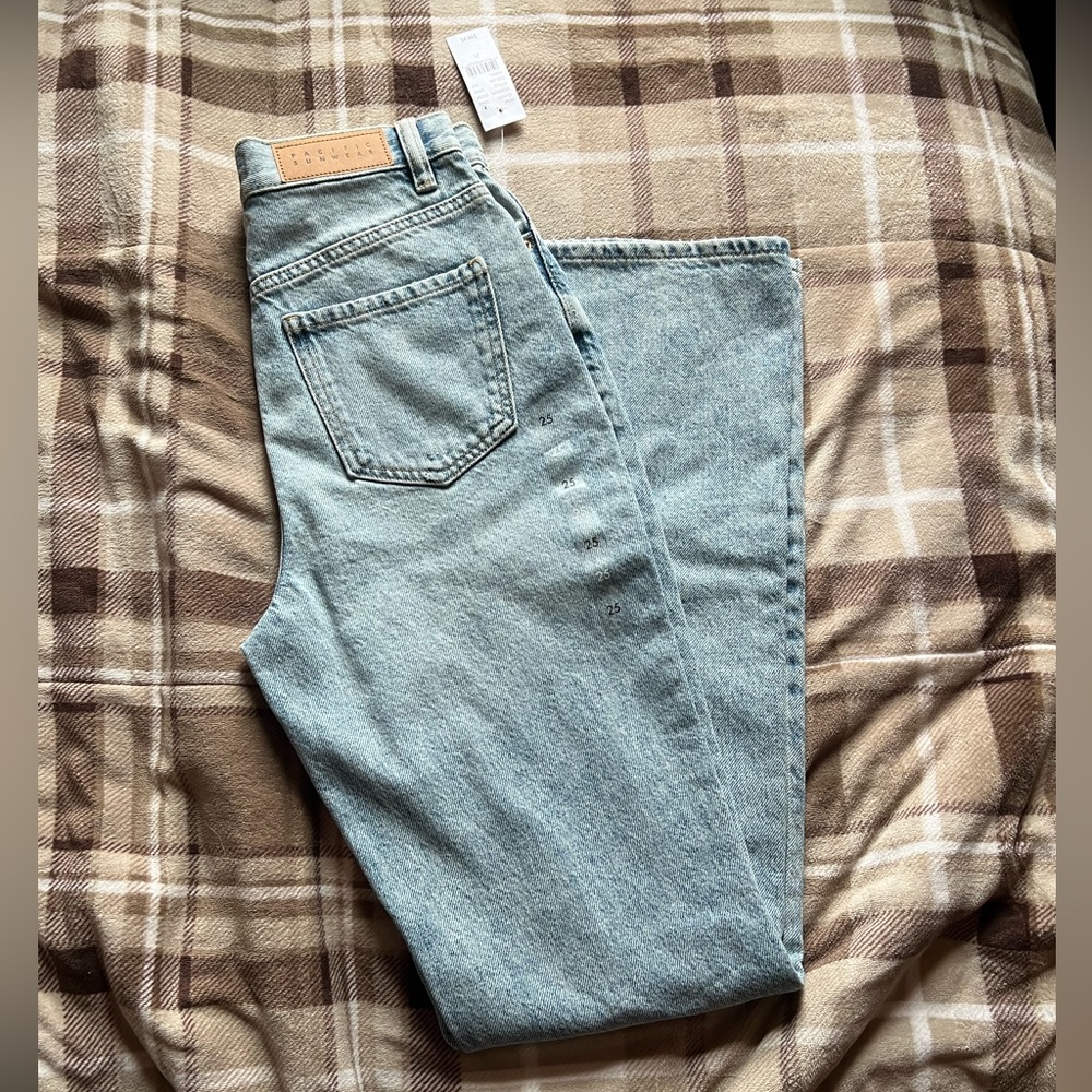 High rise boot cut denim jeans